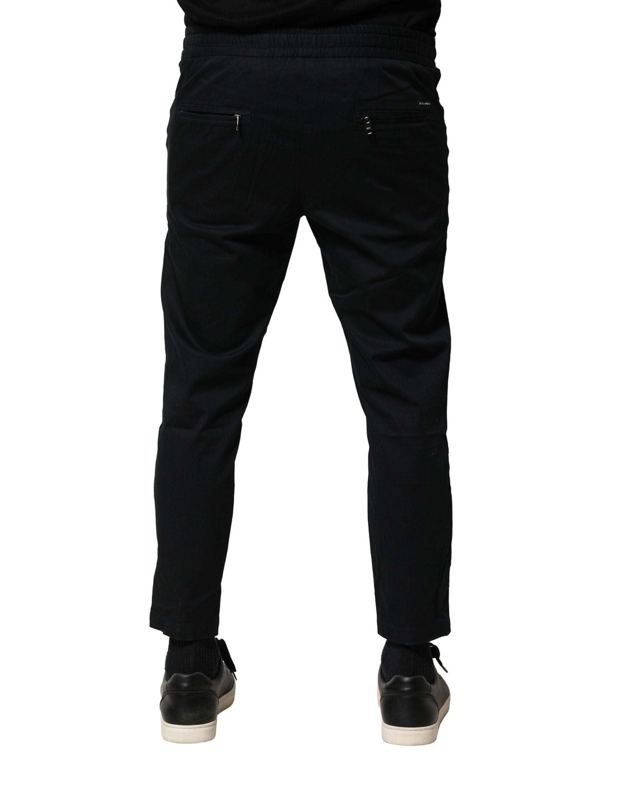Dolce &amp; Gabbana – Schwarze Jogginghose aus Baumwolle mit mittlerer Taille