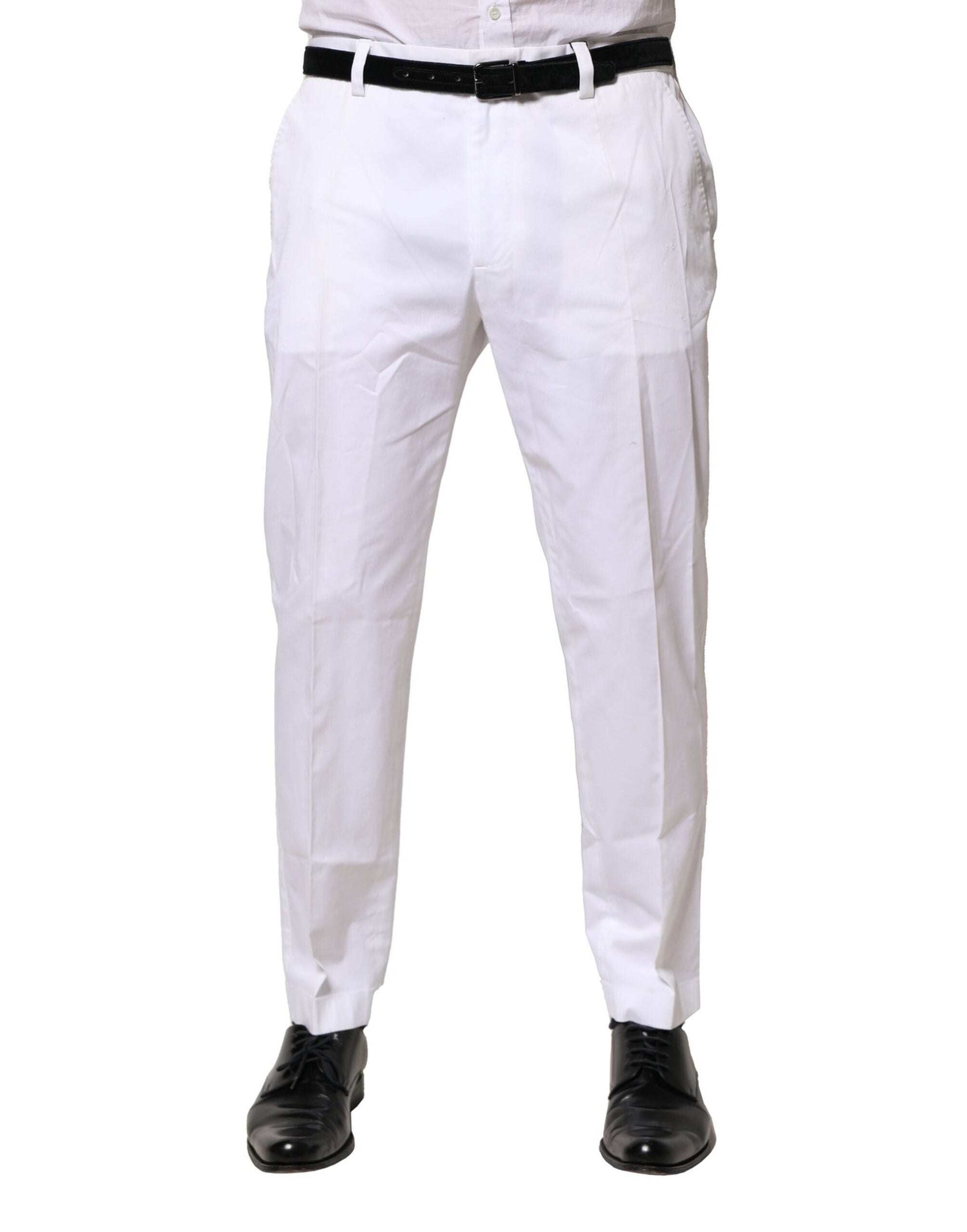Rochie Dolce &amp; Gabbana din bumbac alb, pantaloni slim formali