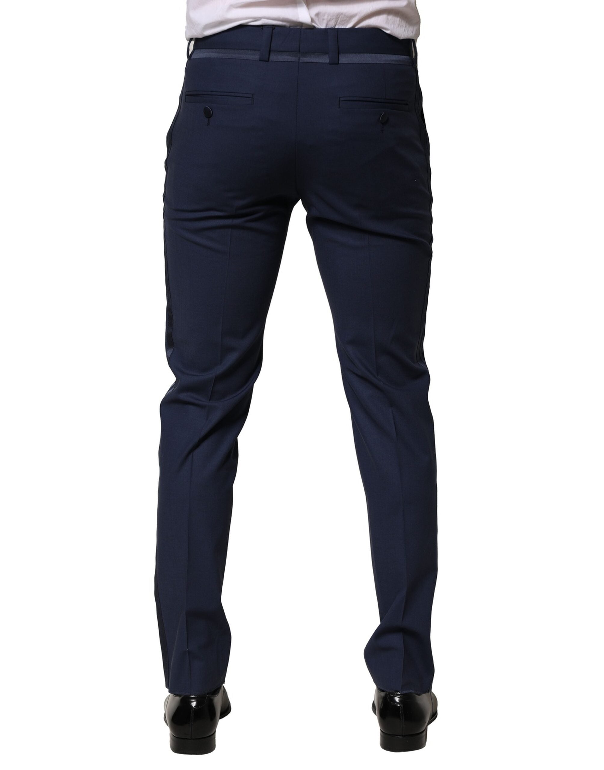 Dolce &amp; Gabbana Dunkelblaue Anzughose aus Wolle