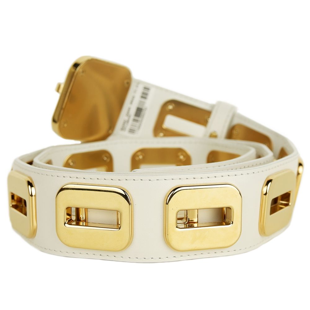 Dolce &amp; Gabbana Damengürtel aus weißem Kalbsleder