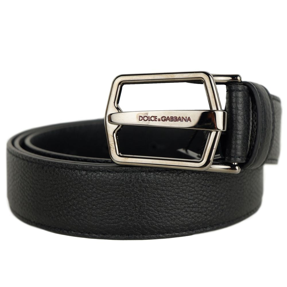 Dolce &amp; Gabbana Schwarzer Kalbsledergürtel