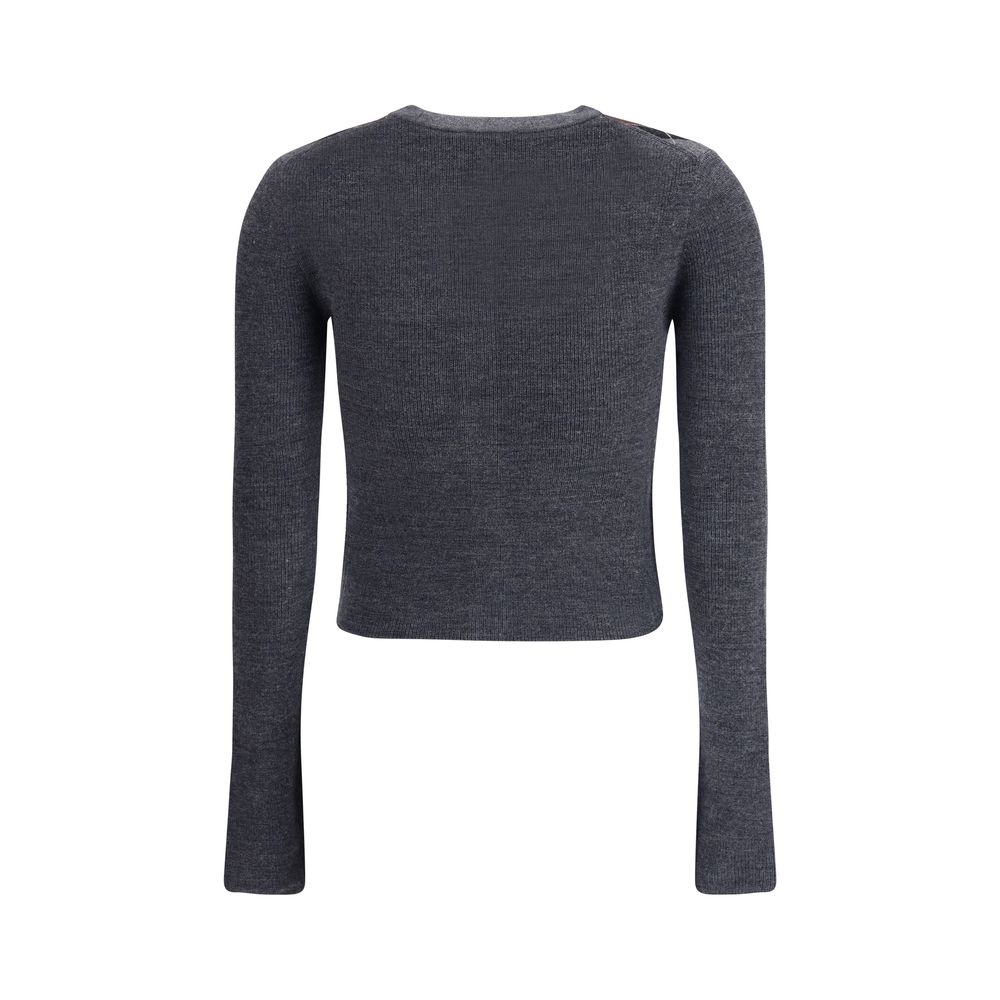 Ganni – Karierte Strickjacke