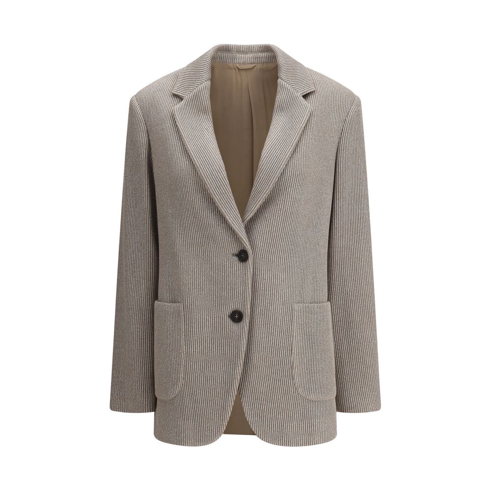 Brunello Cucinelli – Gerippte Lurex-Jacke