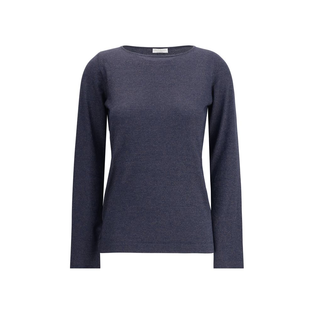 Brunello Cucinelli Langarm-Lurex-Top