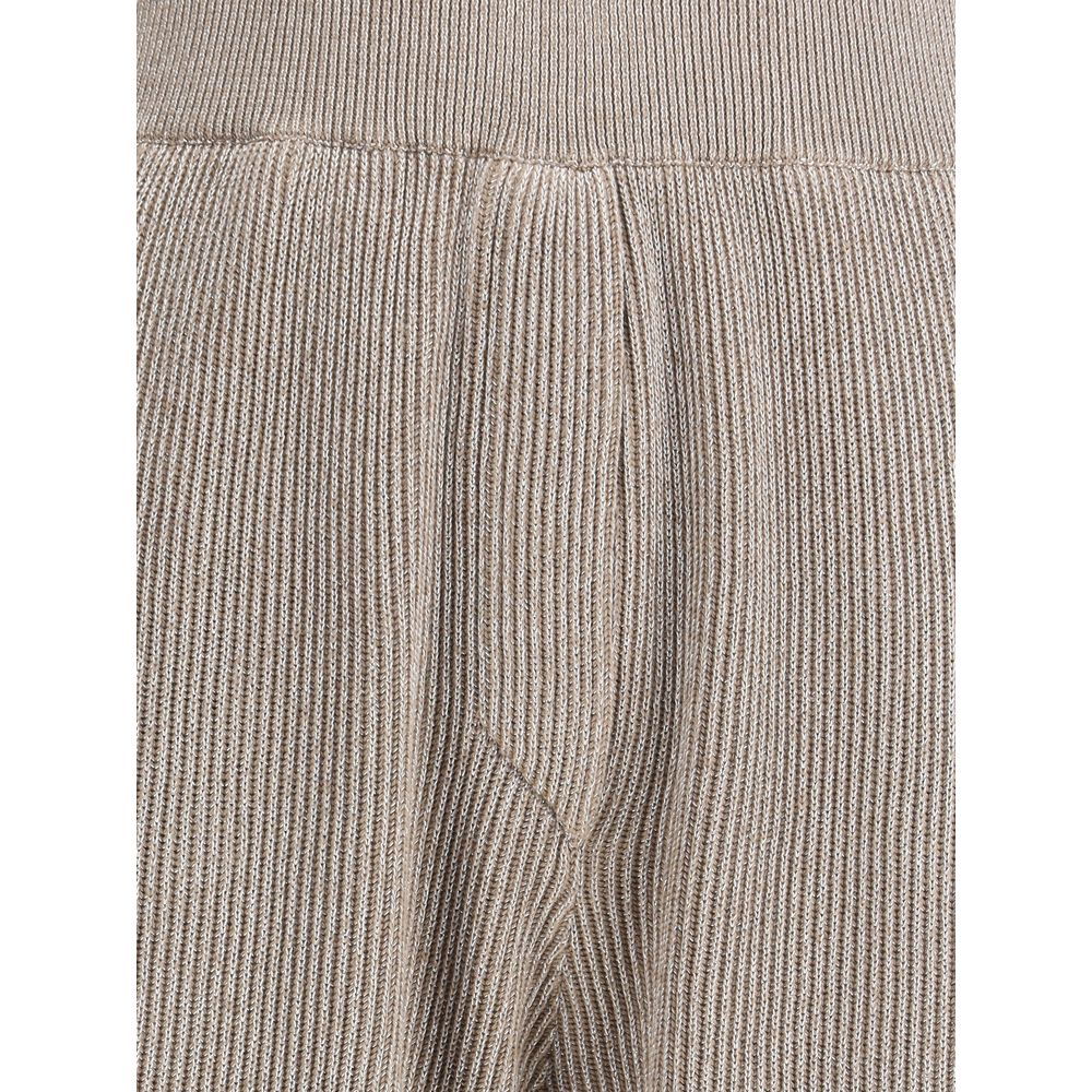 Pantaloni Brunello Cucinelli cu nervuri din lurex