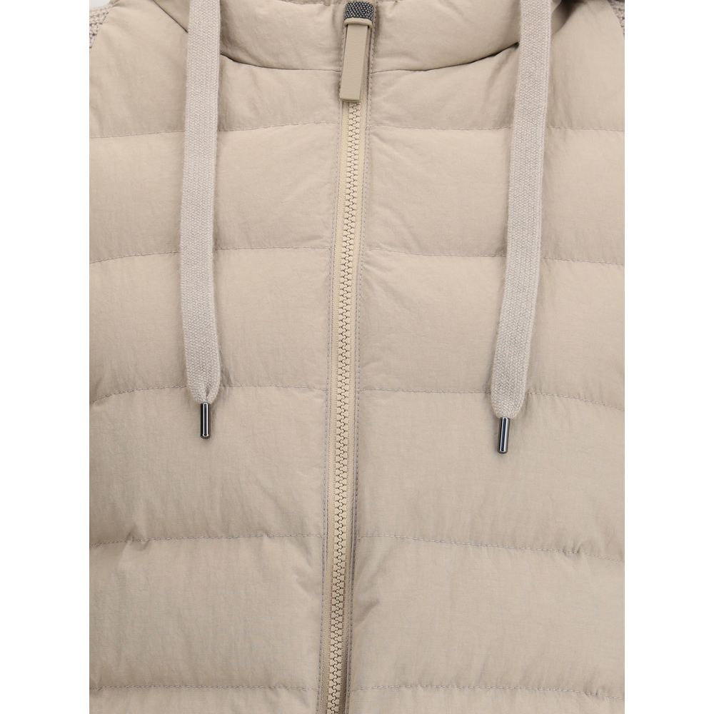 Brunello Cucinelli Daunenjacke mit Wollärmeln