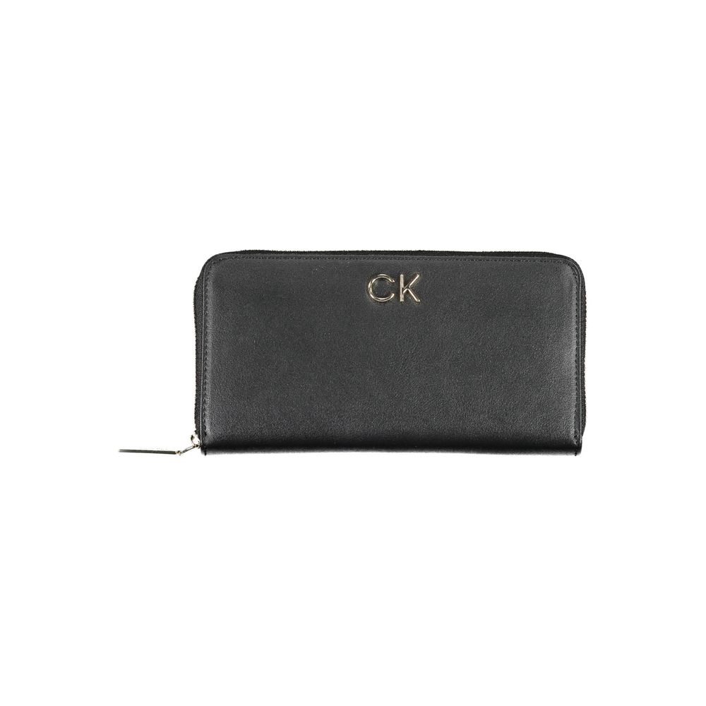 Portofel negru din polietilenă pentru femei Calvin Klein