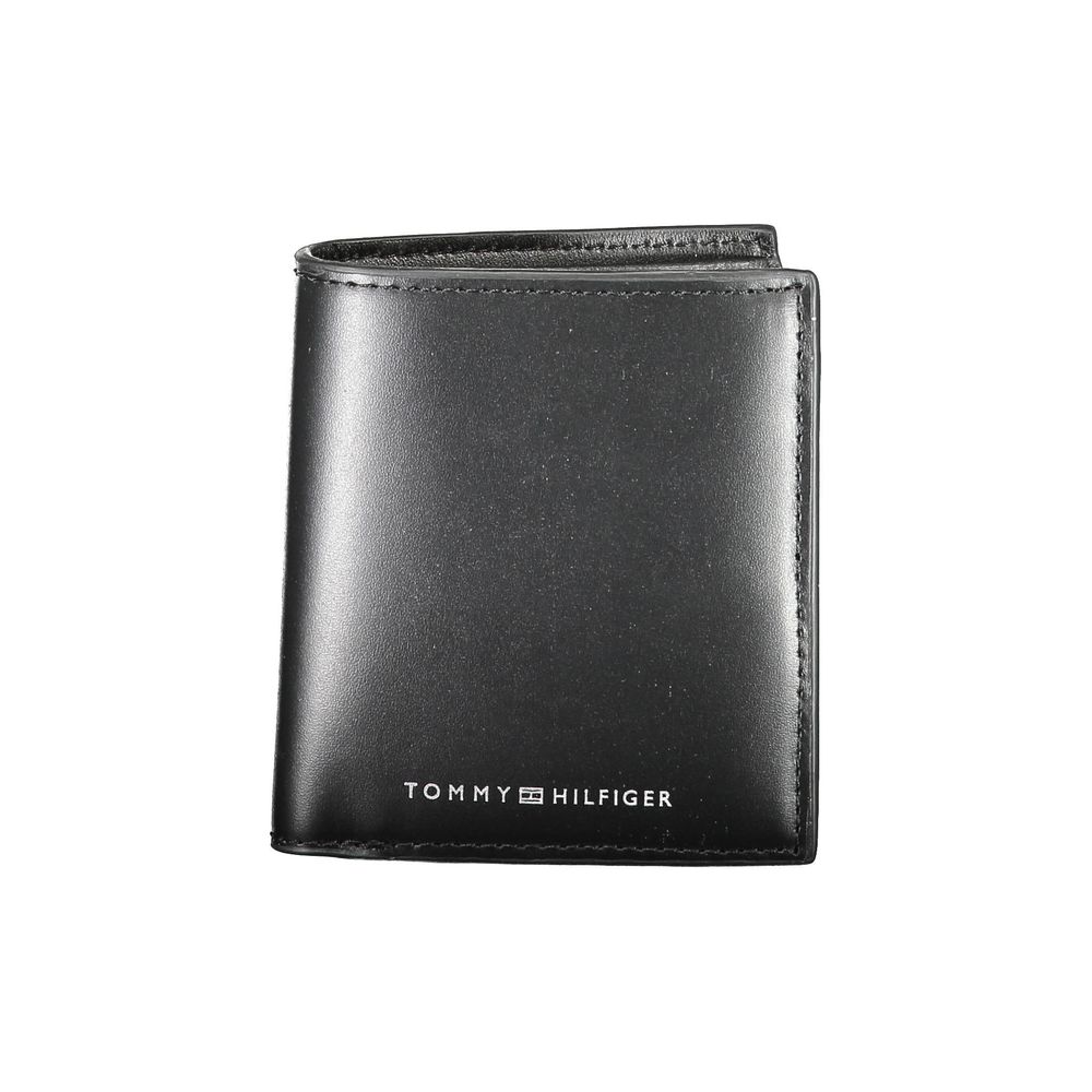 Tommy Hilfiger – Schwarze Lederbrieftasche für Herren