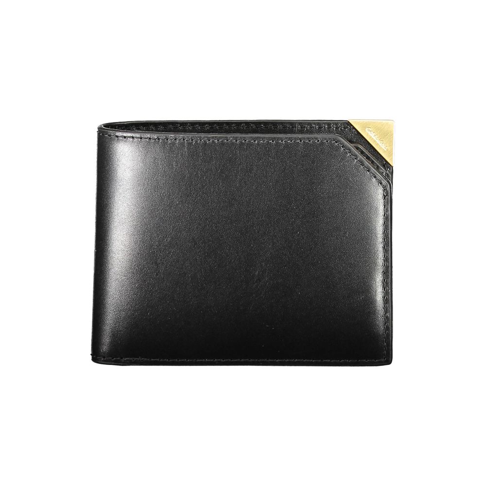 Calvin Klein „Schwarze Leder-Herrenbrieftasche“