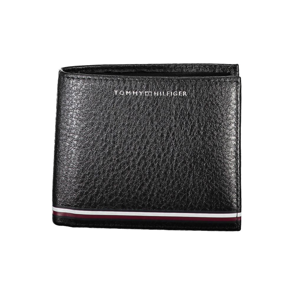 Tommy Hilfiger – Schwarze Lederbrieftasche für Herren
