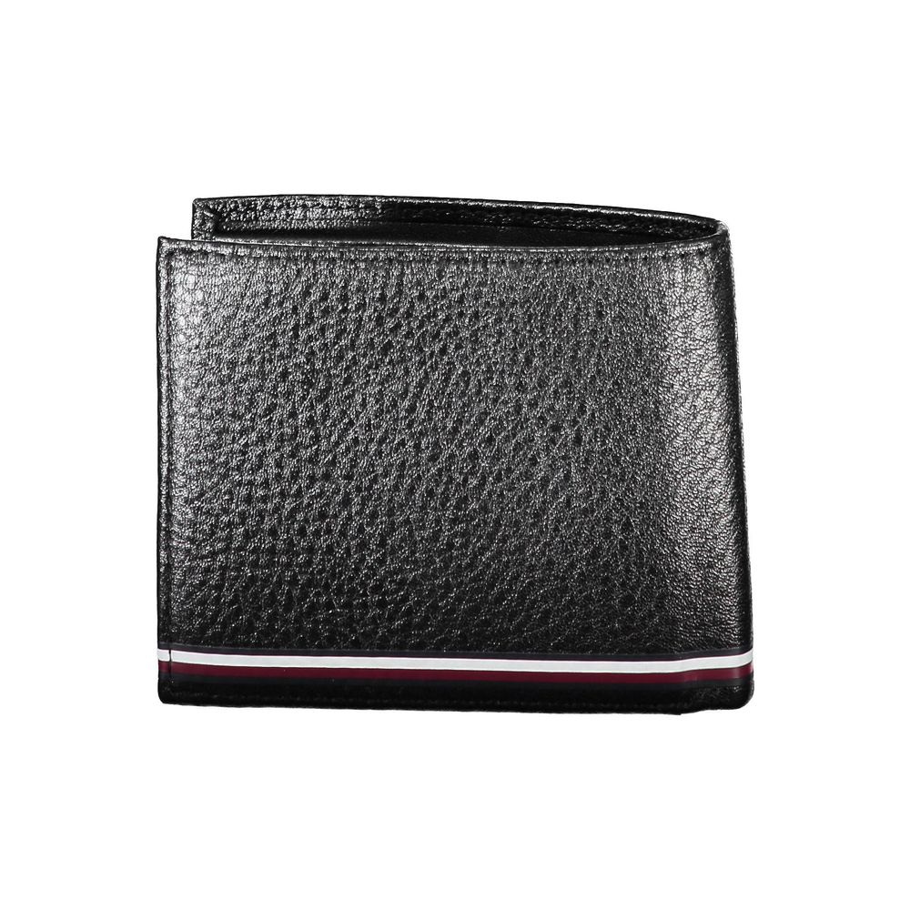 Tommy Hilfiger – Schwarze Lederbrieftasche für Herren