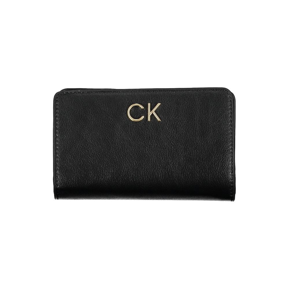 Portofel negru din polietilenă pentru femei Calvin Klein