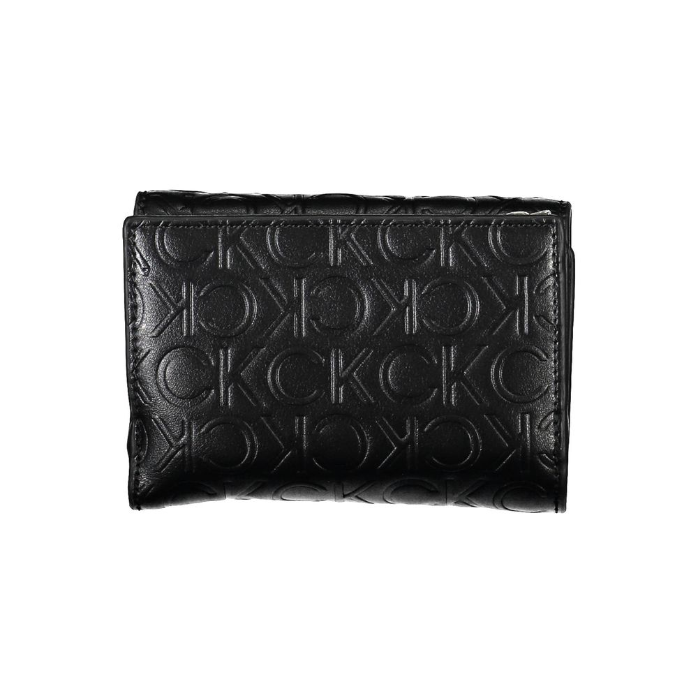 Portofel negru din polietilenă pentru femei Calvin Klein