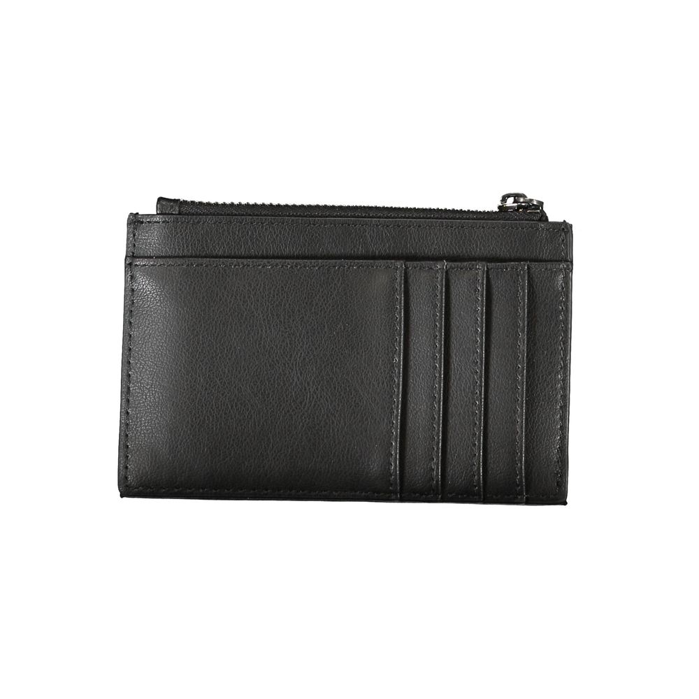 Portofel elegant Calvin Klein negru cu fermoar și detalii contrastante