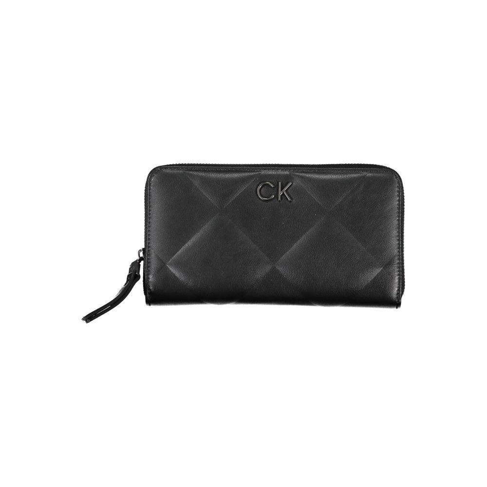 Portofel elegant Calvin Klein Sleek negru cu blocare RFID și logo