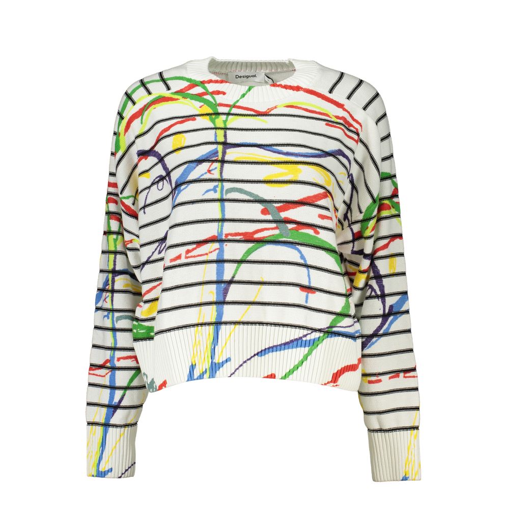 Desigual Chic Pullover mit Rundhalsausschnitt und Kontrastdetails