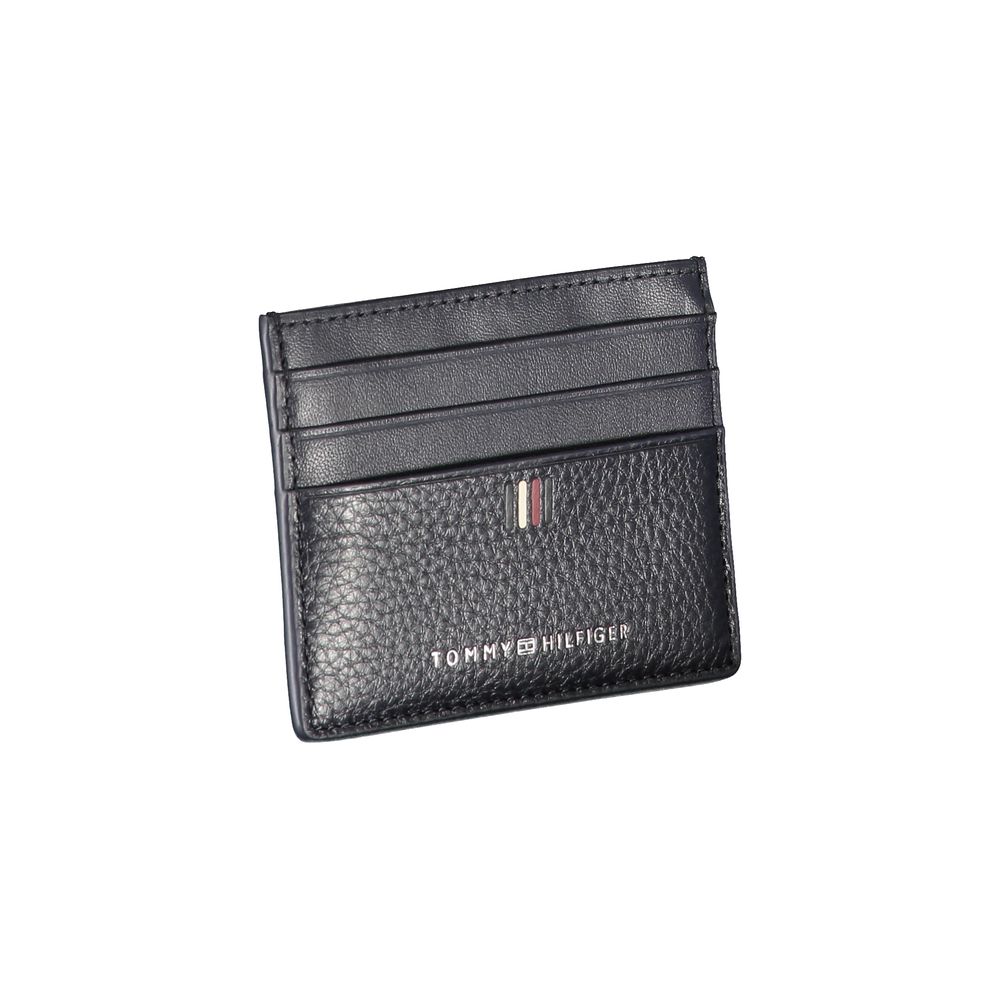 Tommy Hilfiger – Elegantes Kartenetui aus blauem Leder mit Kontrastdetails