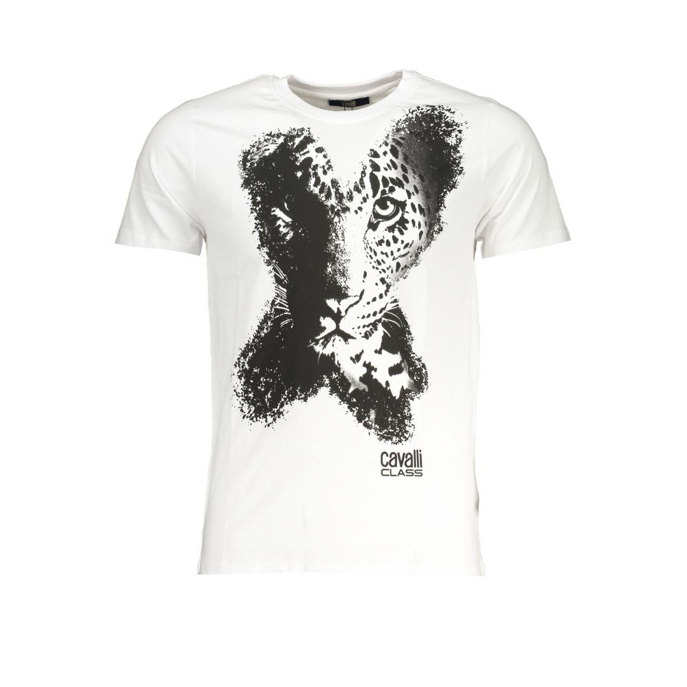 Weißes Baumwoll-T-Shirt der Cavalli Class