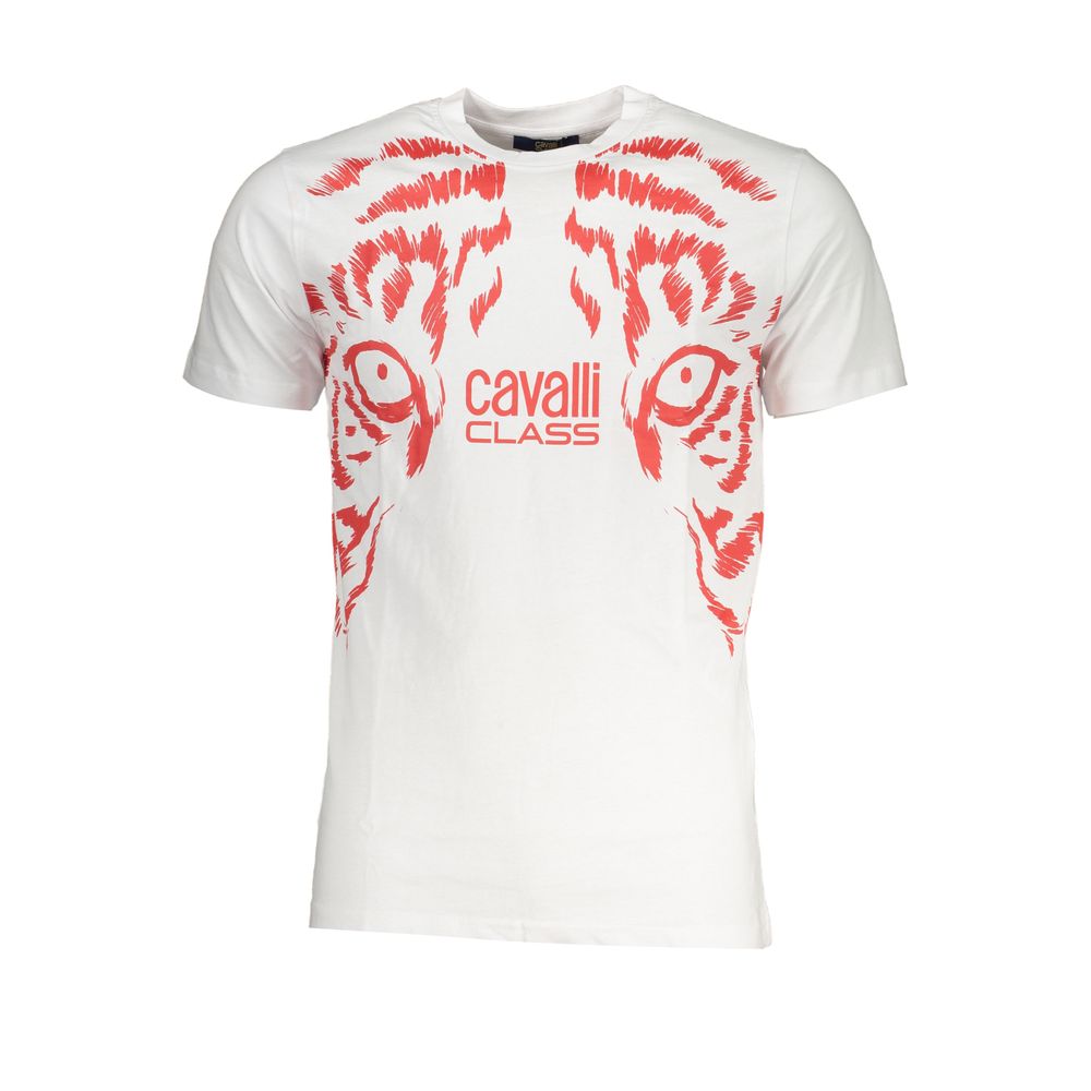 Tricou Cavalli Class din bumbac alb