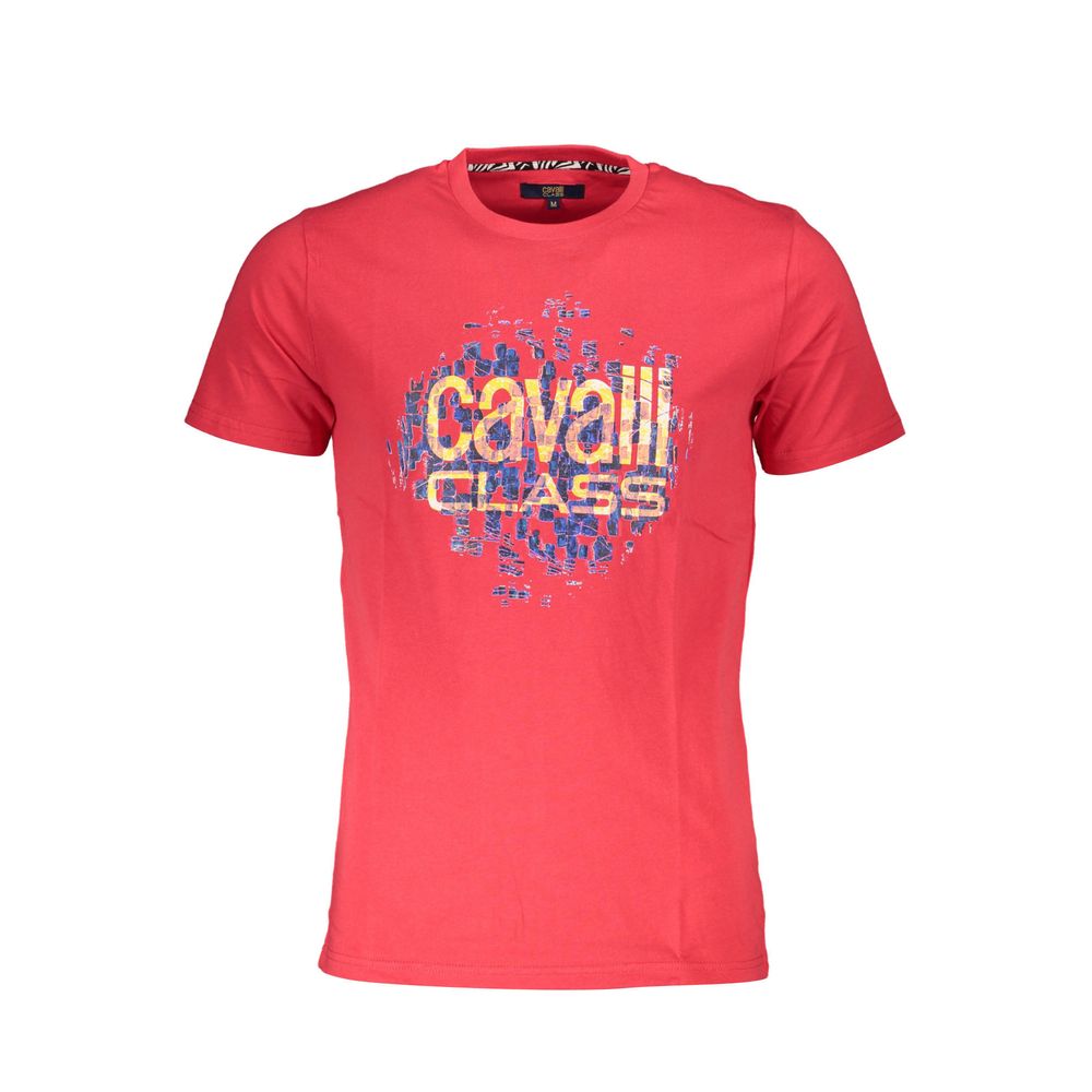 Tricou bărbătesc Cavalli Class din bumbac roșu
