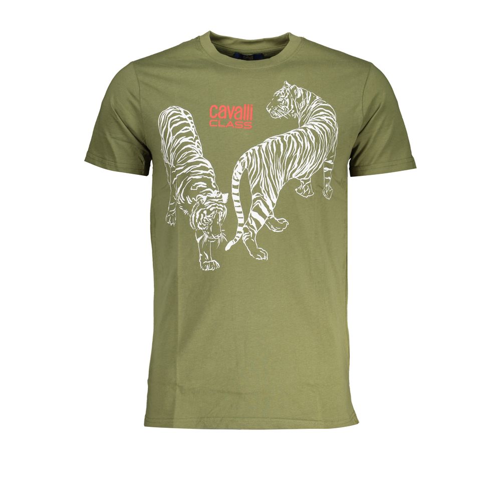 Grünes Baumwoll-T-Shirt der Cavalli Class
