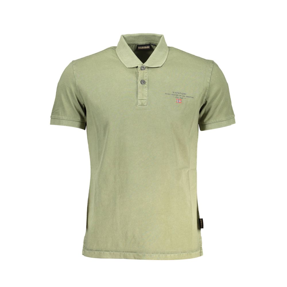 Napapijri Herren-Poloshirt aus grüner Baumwolle
