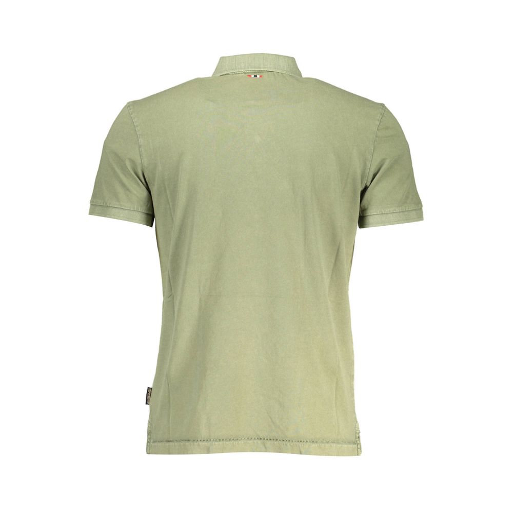 Napapijri Herren-Poloshirt aus grüner Baumwolle