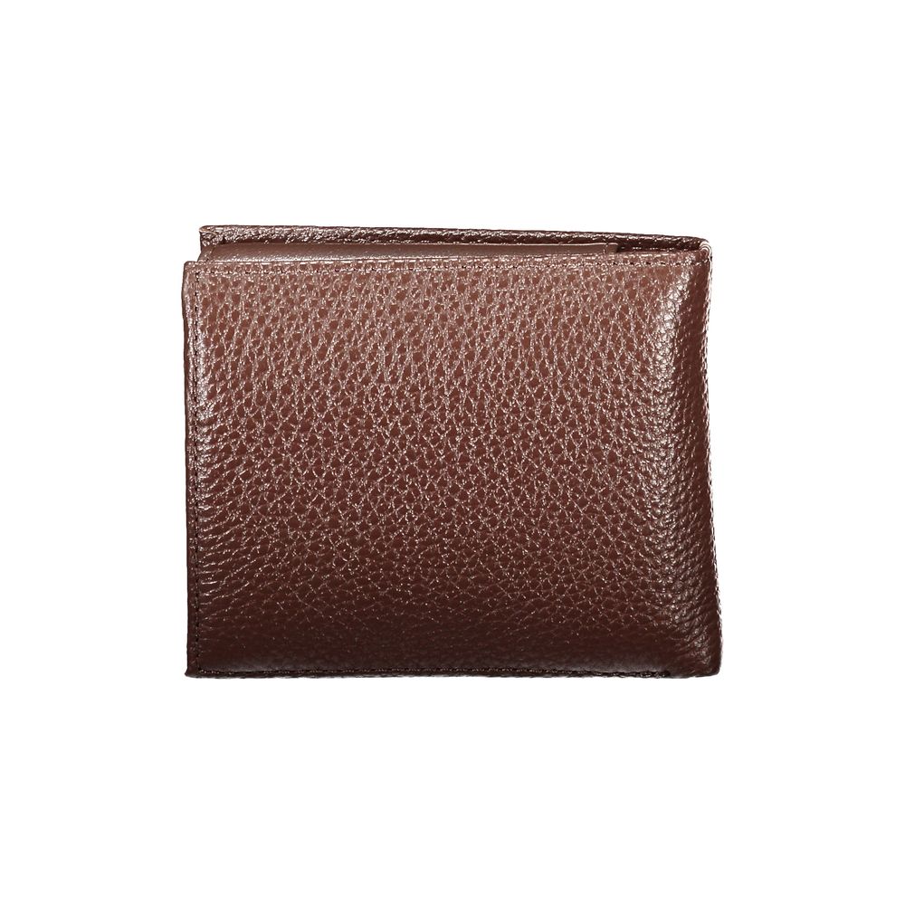 Portofel elegant Tommy Hilfiger din piele maro cu două pliuri