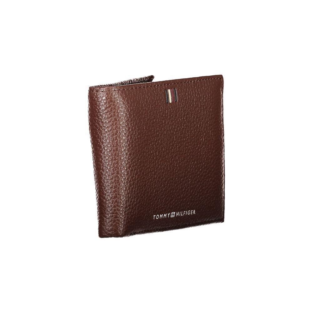 Portofel elegant Tommy Hilfiger din piele maro cu două pliuri