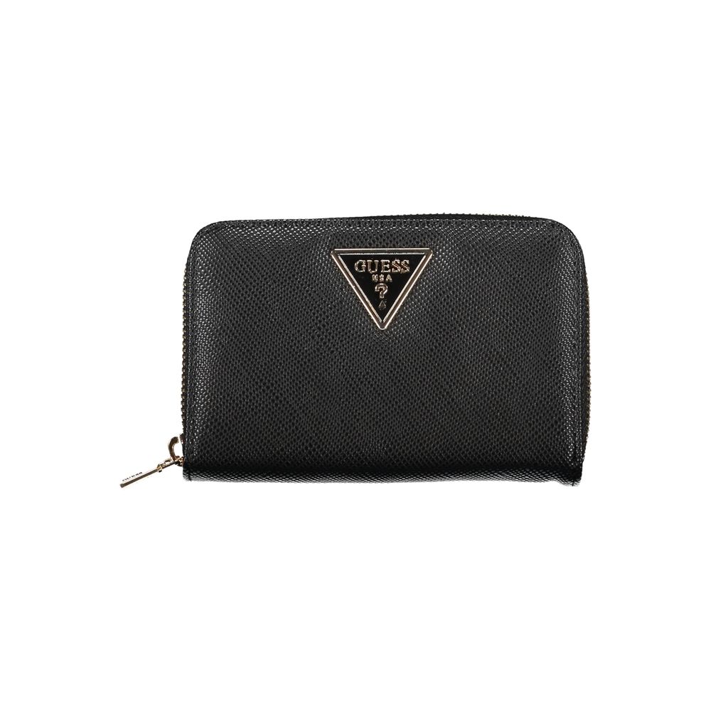 Portofel Guess Jeans Chic negru cu mai multe compartimente