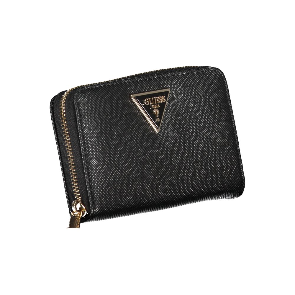 Portofel Guess Jeans Chic negru cu mai multe compartimente