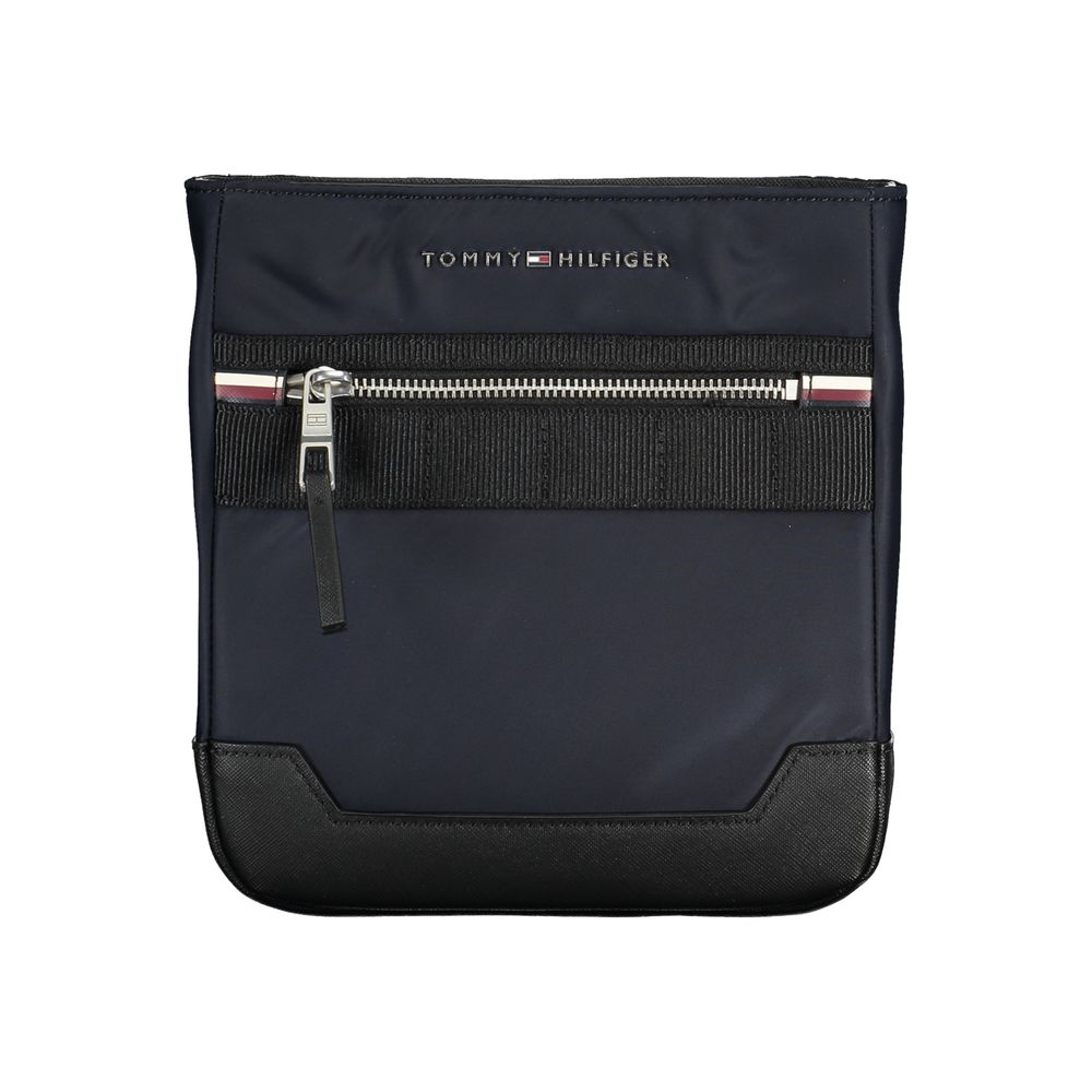 Geantă de umăr Tommy Hilfiger Sleek albastră cu detalii contrastante