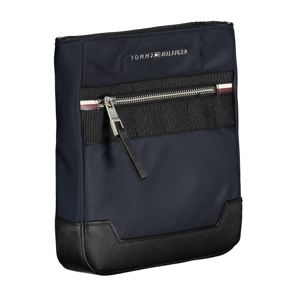 Geantă de umăr Tommy Hilfiger Sleek albastră cu detalii contrastante