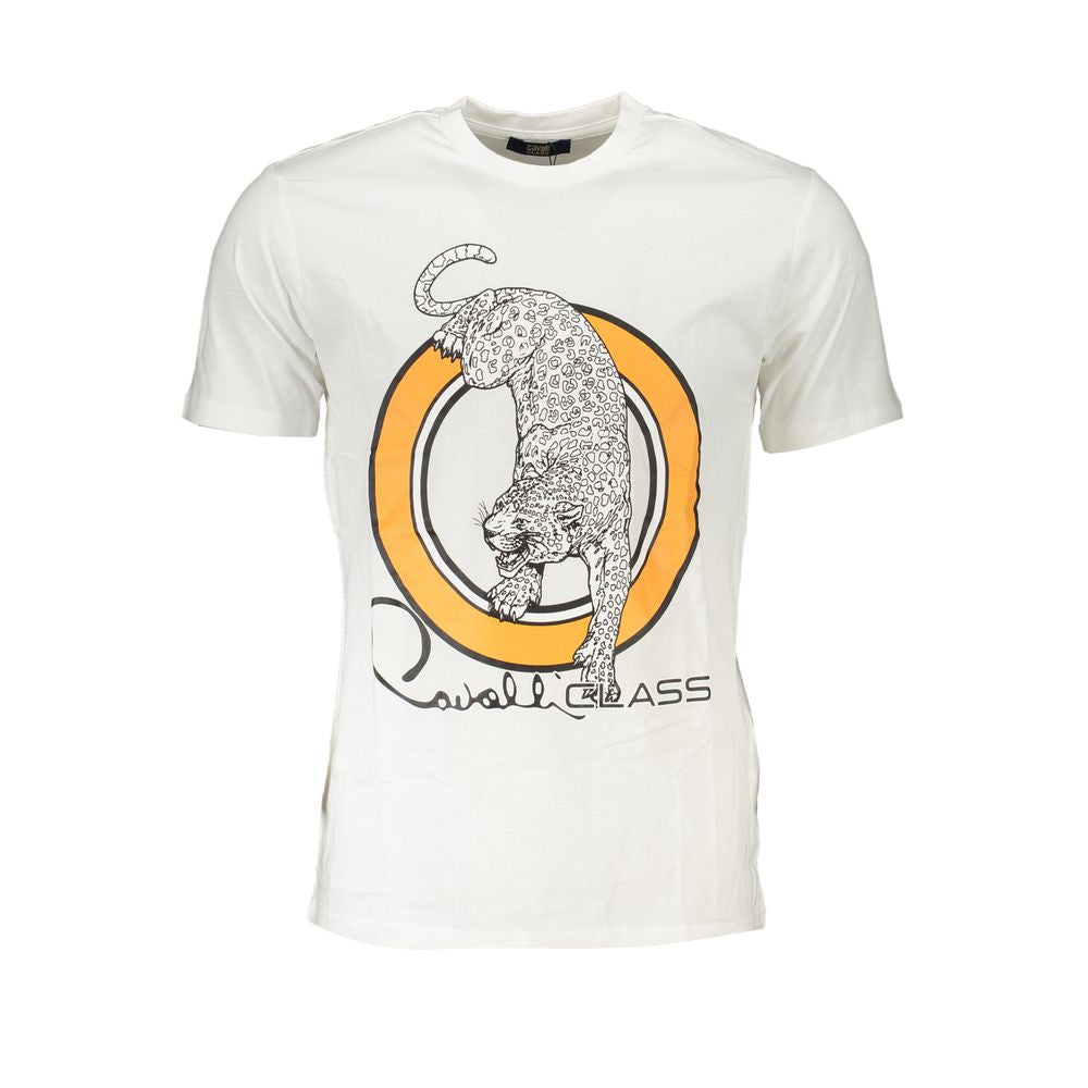 Weißes Baumwoll-T-Shirt der Cavalli Class