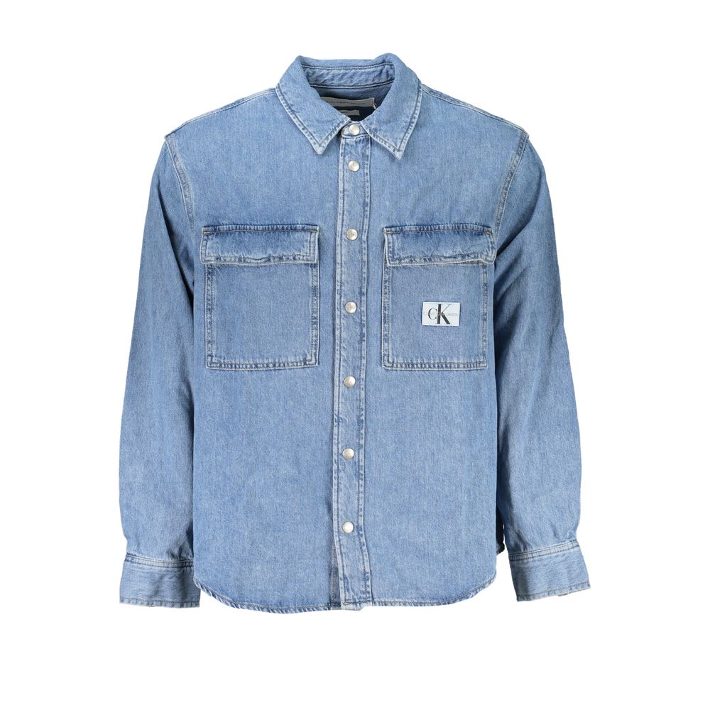 Calvin Klein Hellblaues Herrenhemd aus Baumwolle