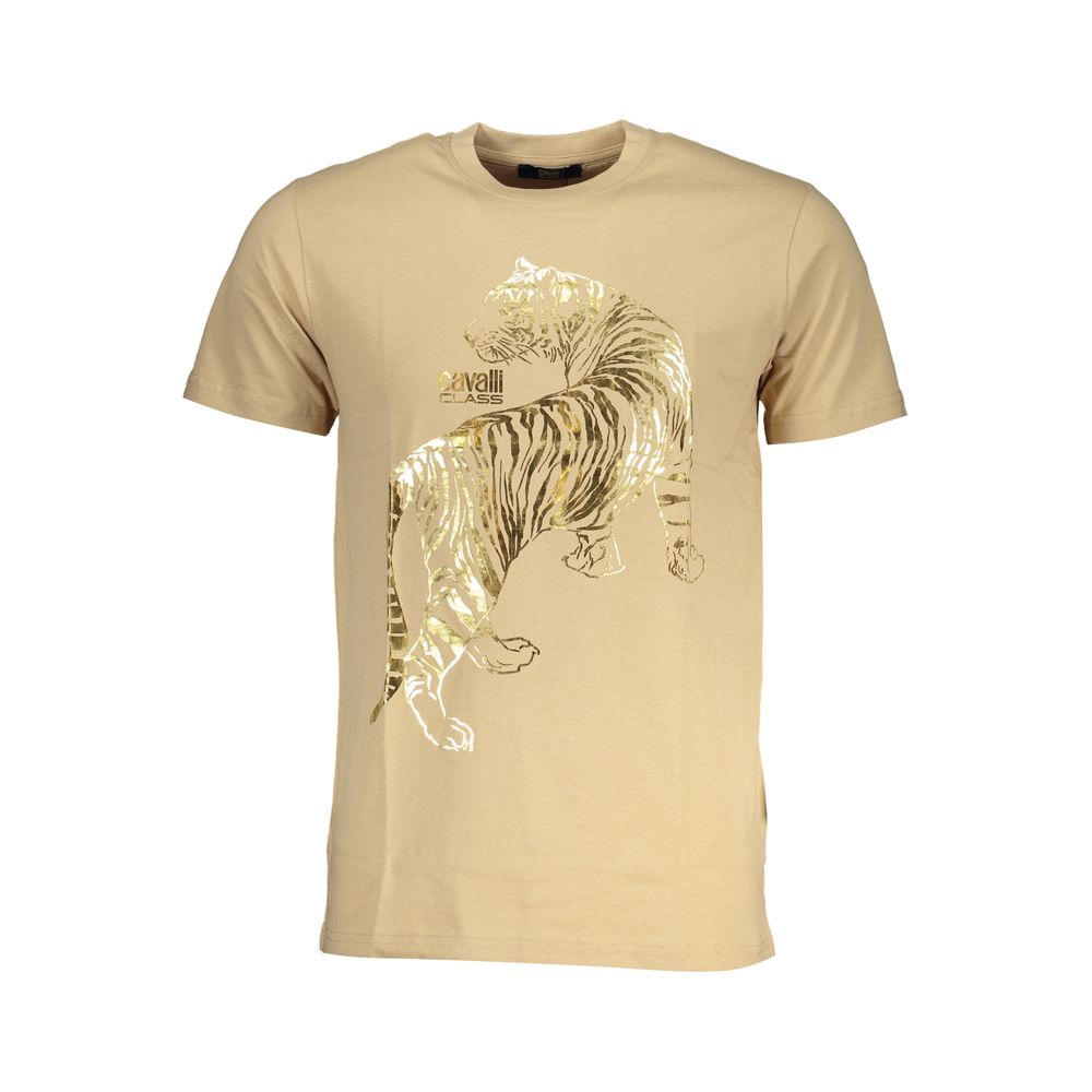 Beiges Baumwoll-T-Shirt der Cavalli Class