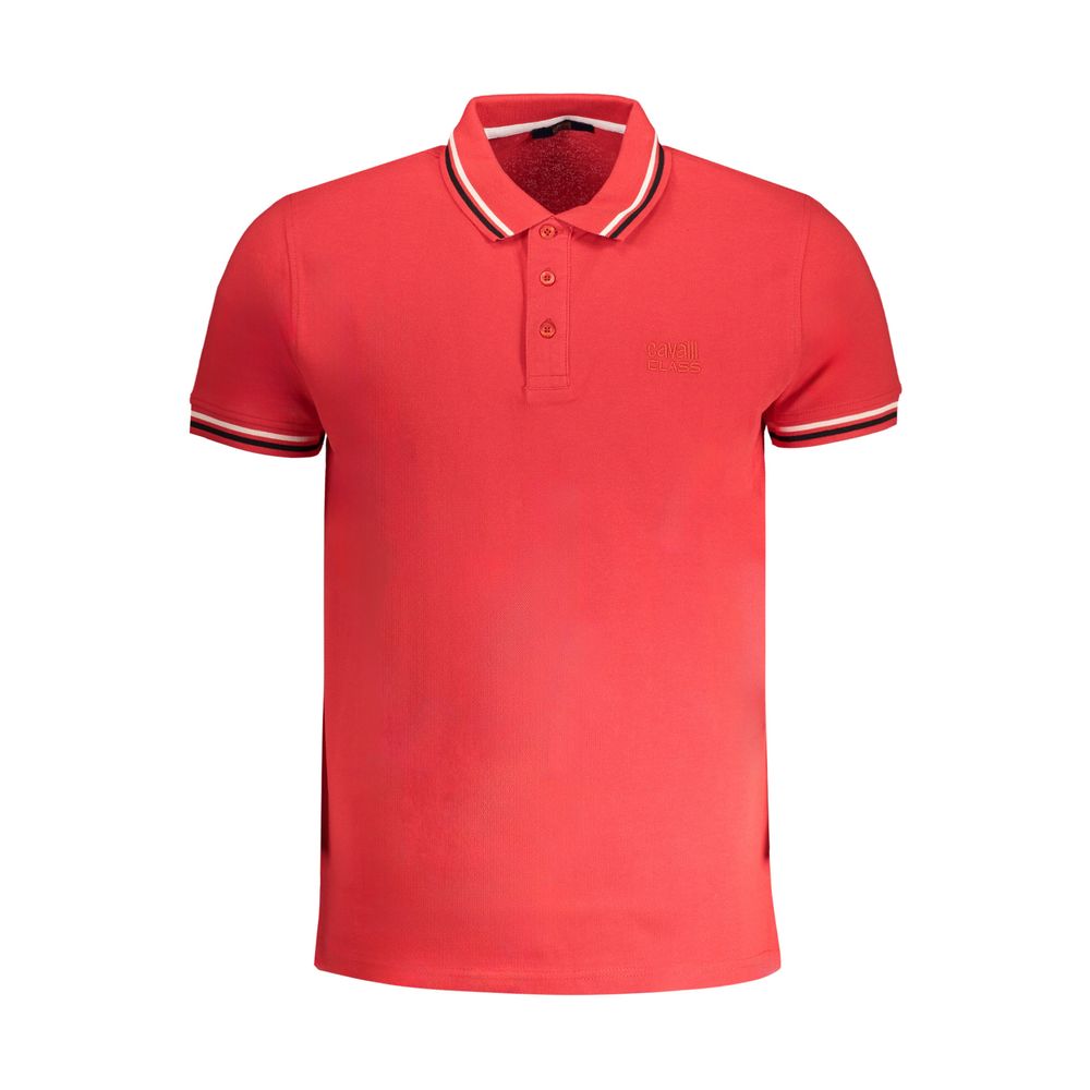 Rotes Poloshirt aus Baumwolle von Cavalli Class