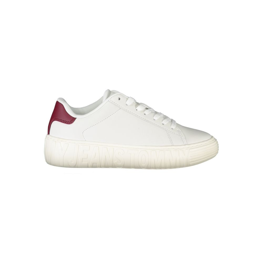 Teniși Tommy Hilfiger din piele albă pentru femei