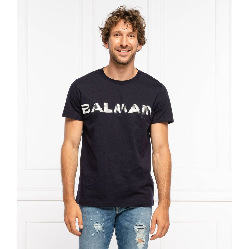 Tricou Balmain albastru din bumbac