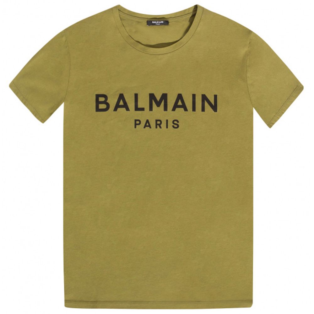 Tricou Balmain verde din bumbac