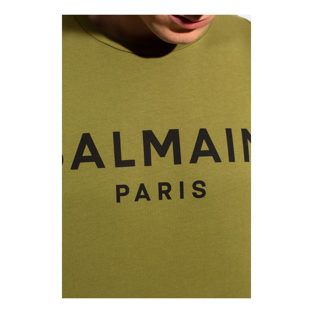 Tricou Balmain verde din bumbac