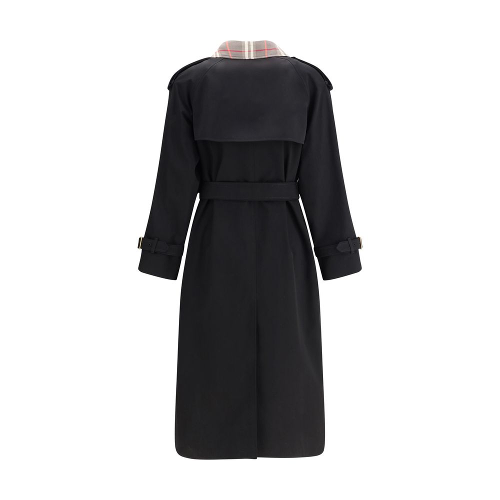 Burberry Castleford – Langer Trenchcoat mit kariertem Kragen