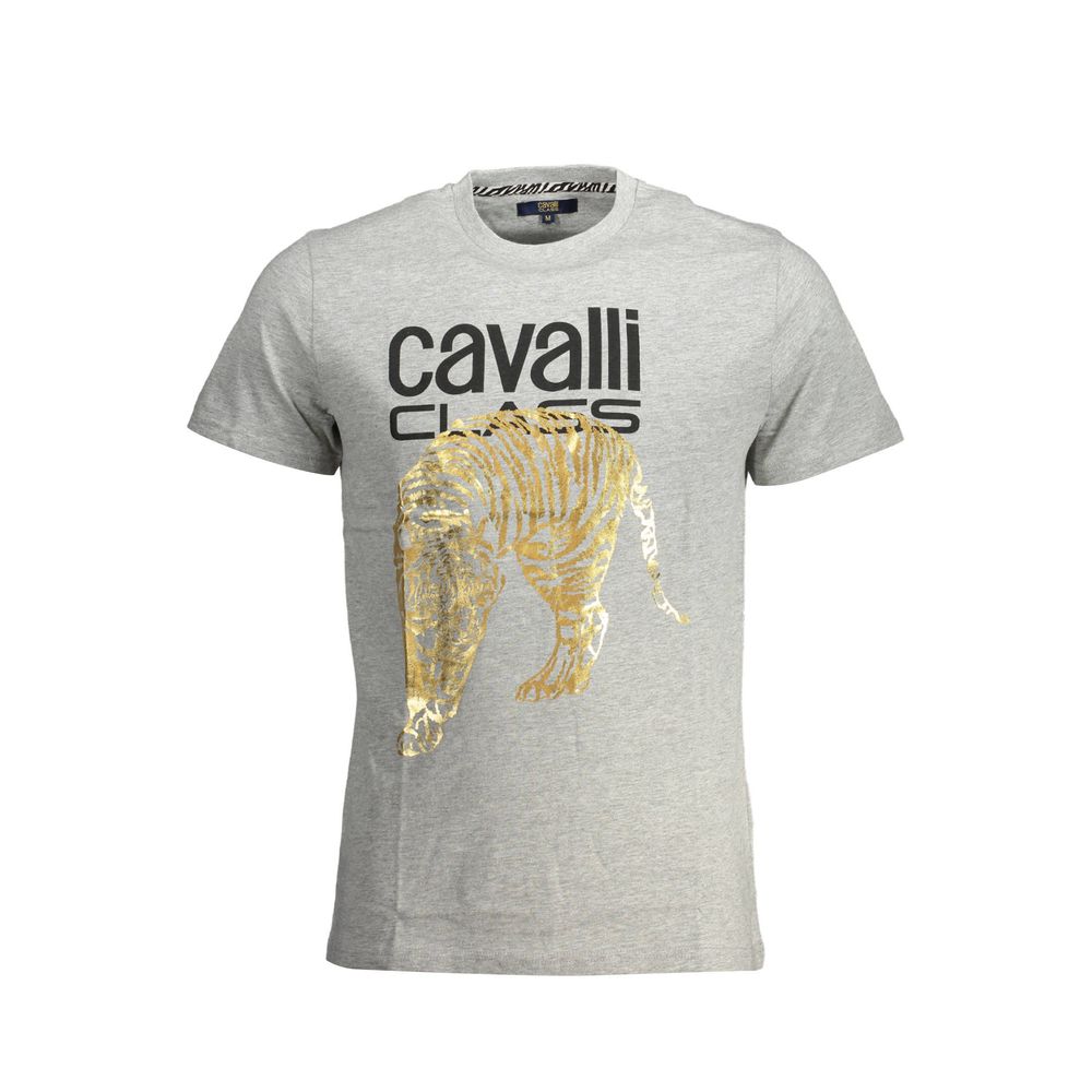 Tricou Cavalli Class maro din bumbac pentru bărbați