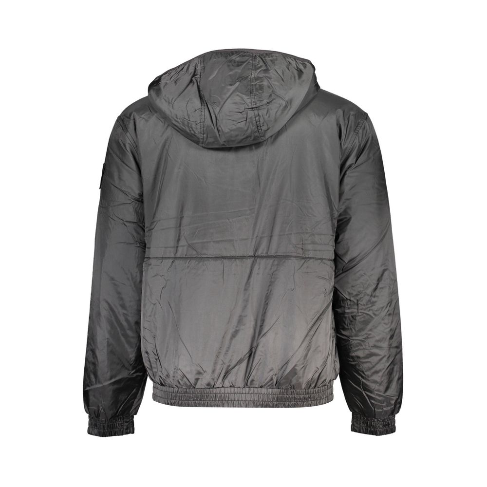 Calvin Klein – Elegante schwarze Kapuzenjacke mit Kontrastdetails