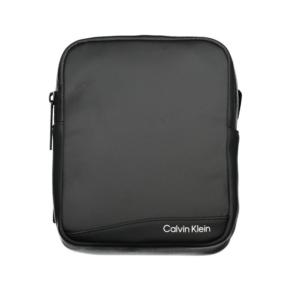 Geantă de umăr Calvin Klein Sleek neagră din poliester reciclat