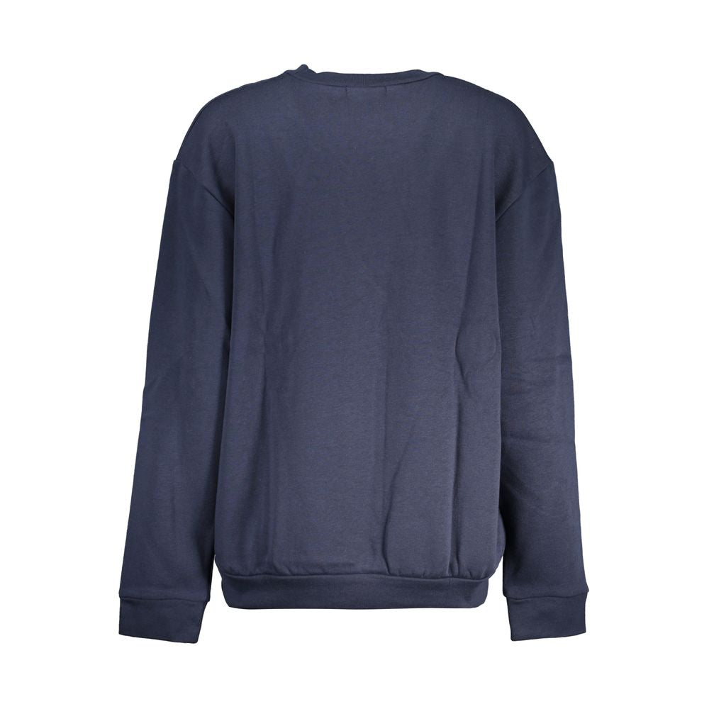 Cavalli Class – Elegantes, blaues Fleece-Sweatshirt mit Rundhalsausschnitt