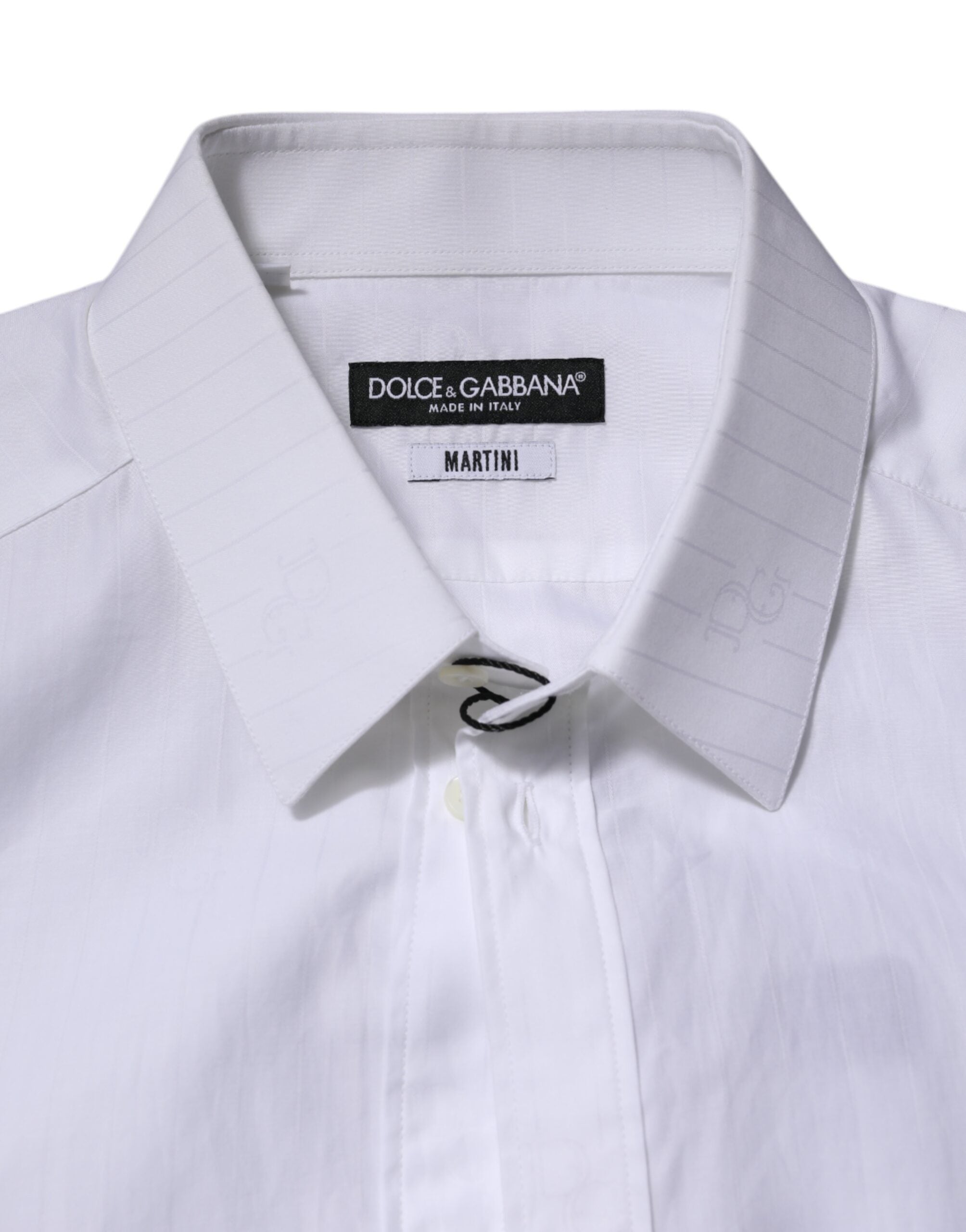Dolce &amp; Gabbana – Weißes, langärmliges MARTINI-Hemd aus Baumwolle