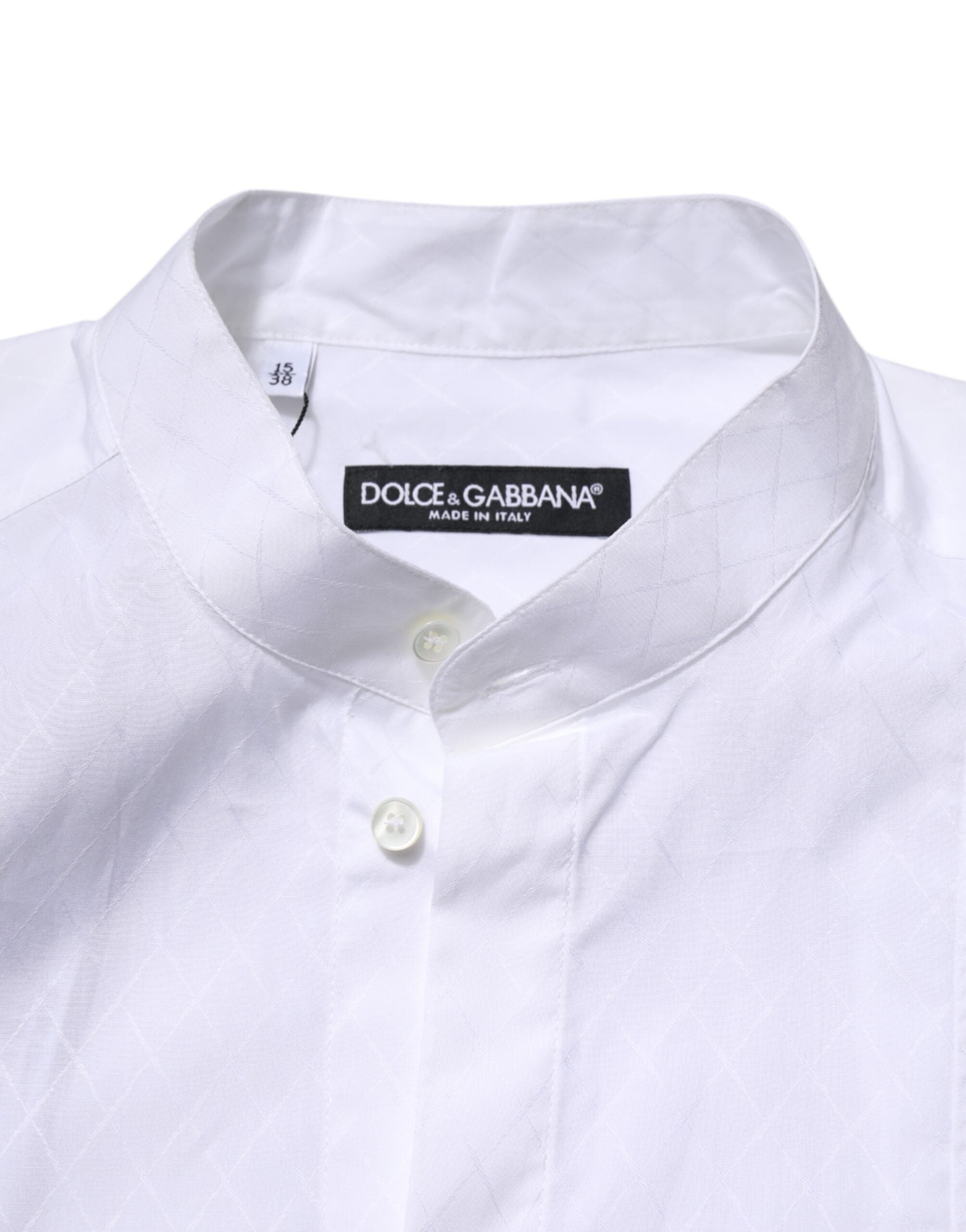 Dolce &amp; Gabbana – Schmales, langärmliges Hemd aus weißer Baumwolle