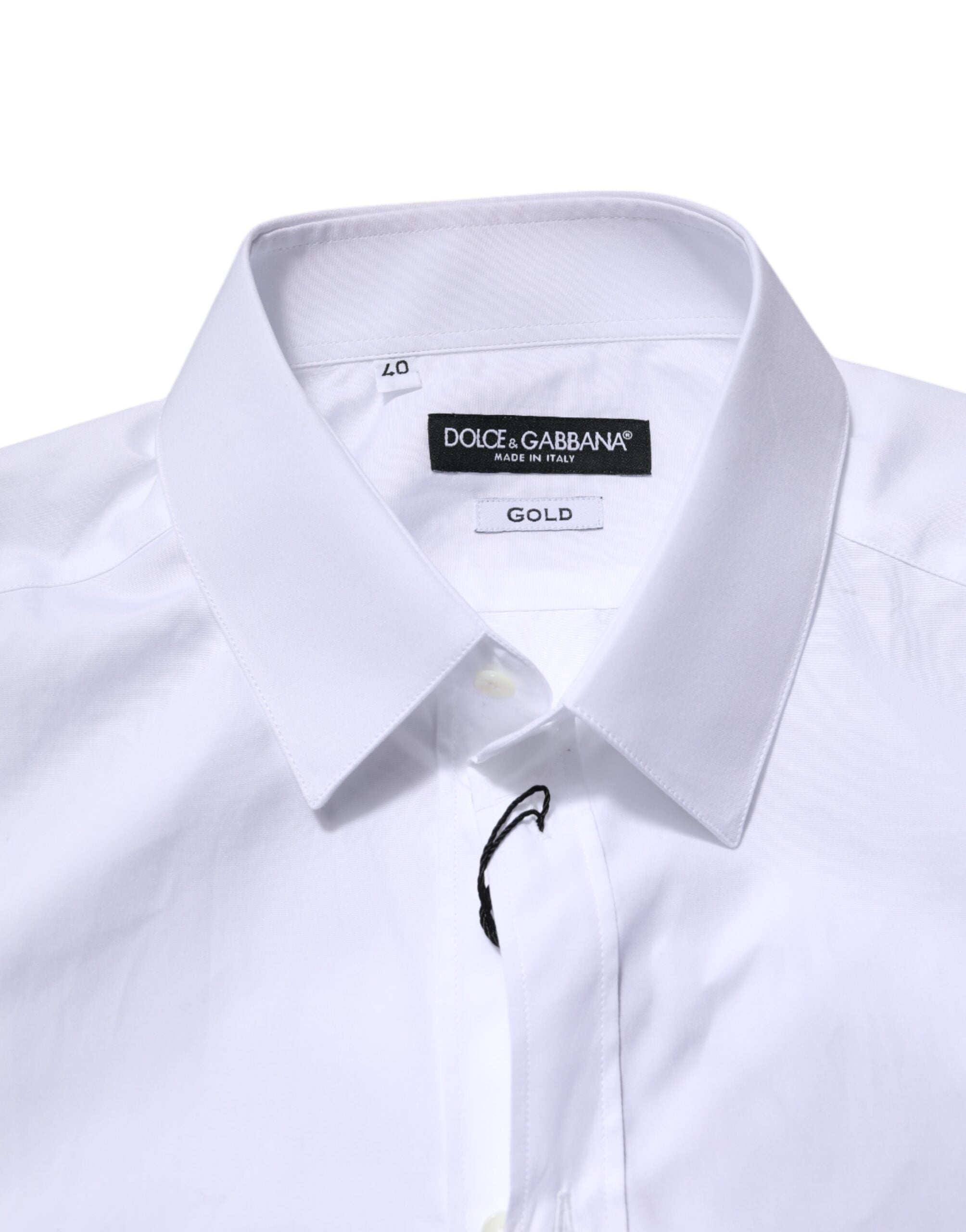 Dolce &amp; Gabbana Weiß GOLD Langarm-Formelles Hemd
