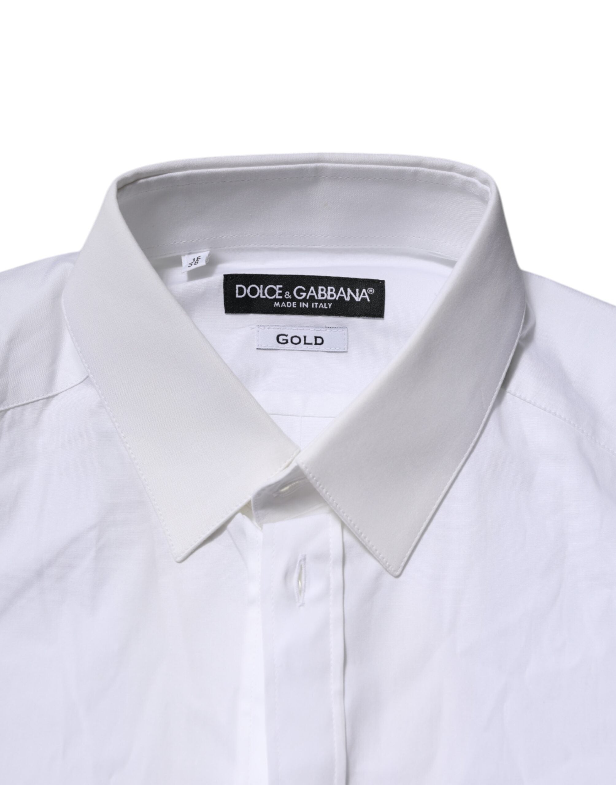 Dolce &amp; Gabbana Weiß GOLD Langarm-Formelles Hemd